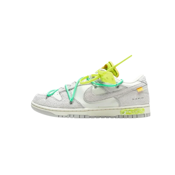Off-White x Nike SB Dunk Low Lot 14 of 50 Neutral Grey Electro Green DJ0950-106